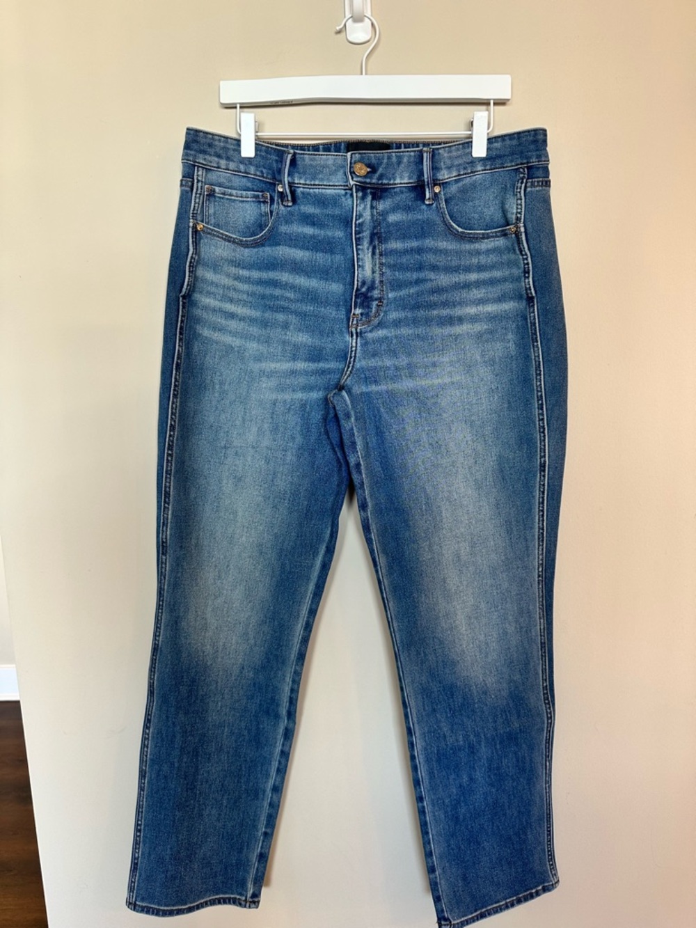 Classic High-Rise Straight Leg Blue Jeans